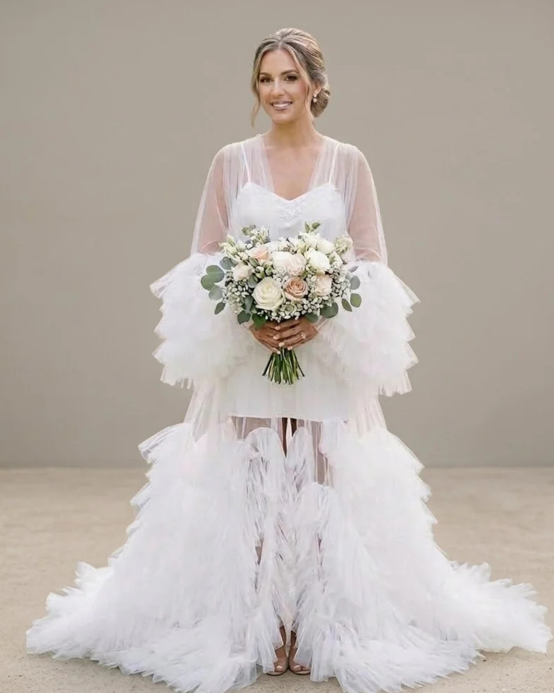 Bridal Robe & Slip Dress, Robe with Slip Dress For Brides, Wedding Day Slip Dress, Gift For Her, Gift For Bride To Be, 2025 Bride, 2025 Robes