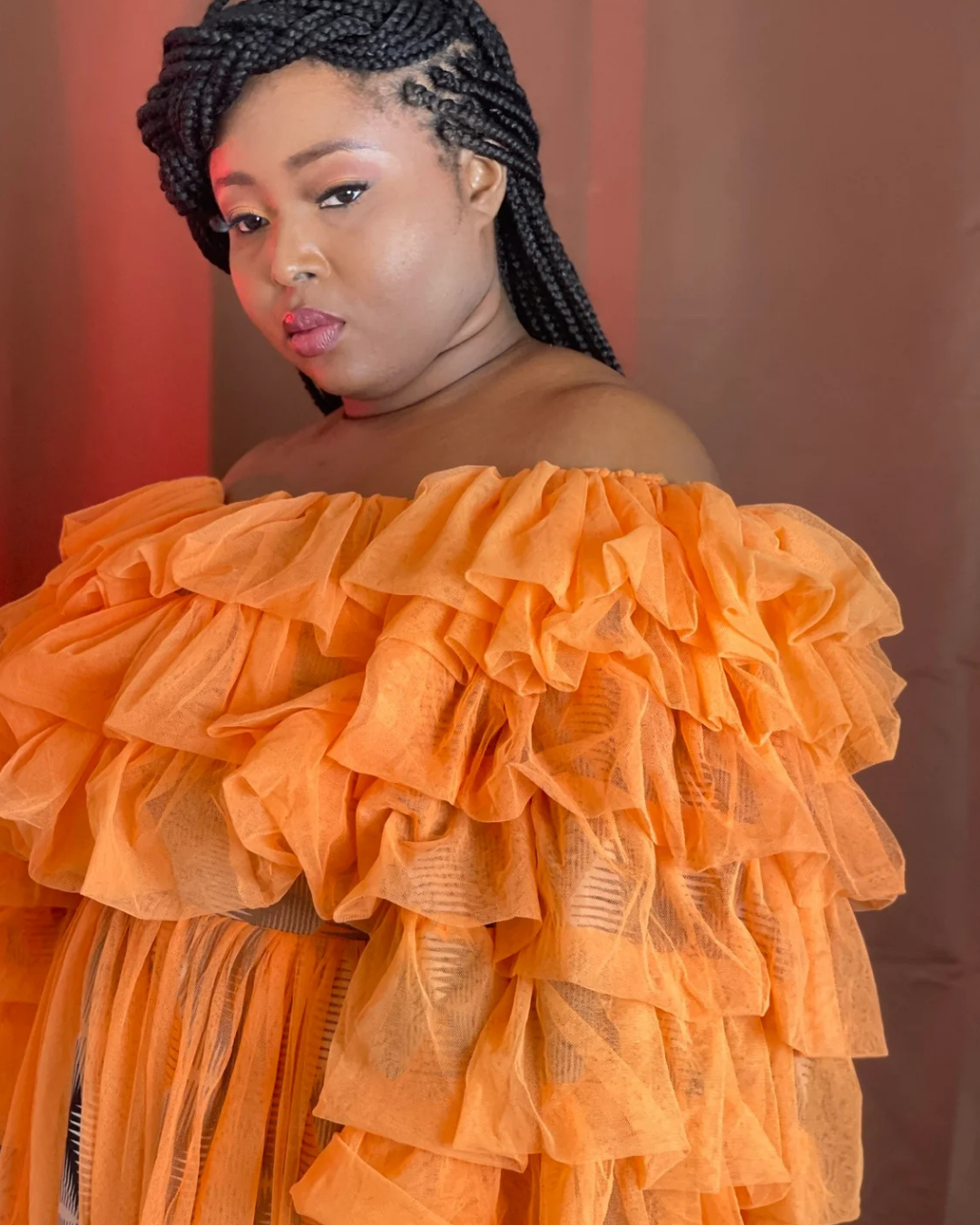 Zainab African Ruffle Dress, African Print Dress for Women, Tulle Ruffle Dress, African Wedding Guest Dress, Ankara Party Dress, Ankara and Tulle Combination Dress, African Occasion Wear