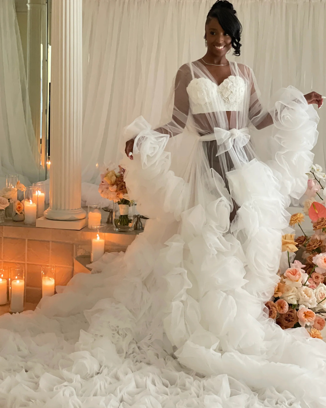 Dream 3-D Floral Bridal Robe
