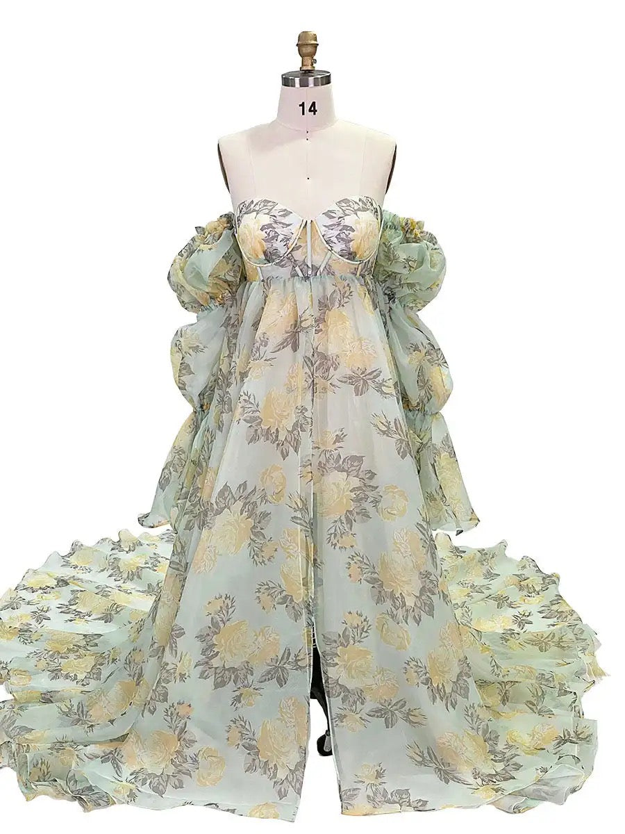 Custom Floral Print Maternity Dress