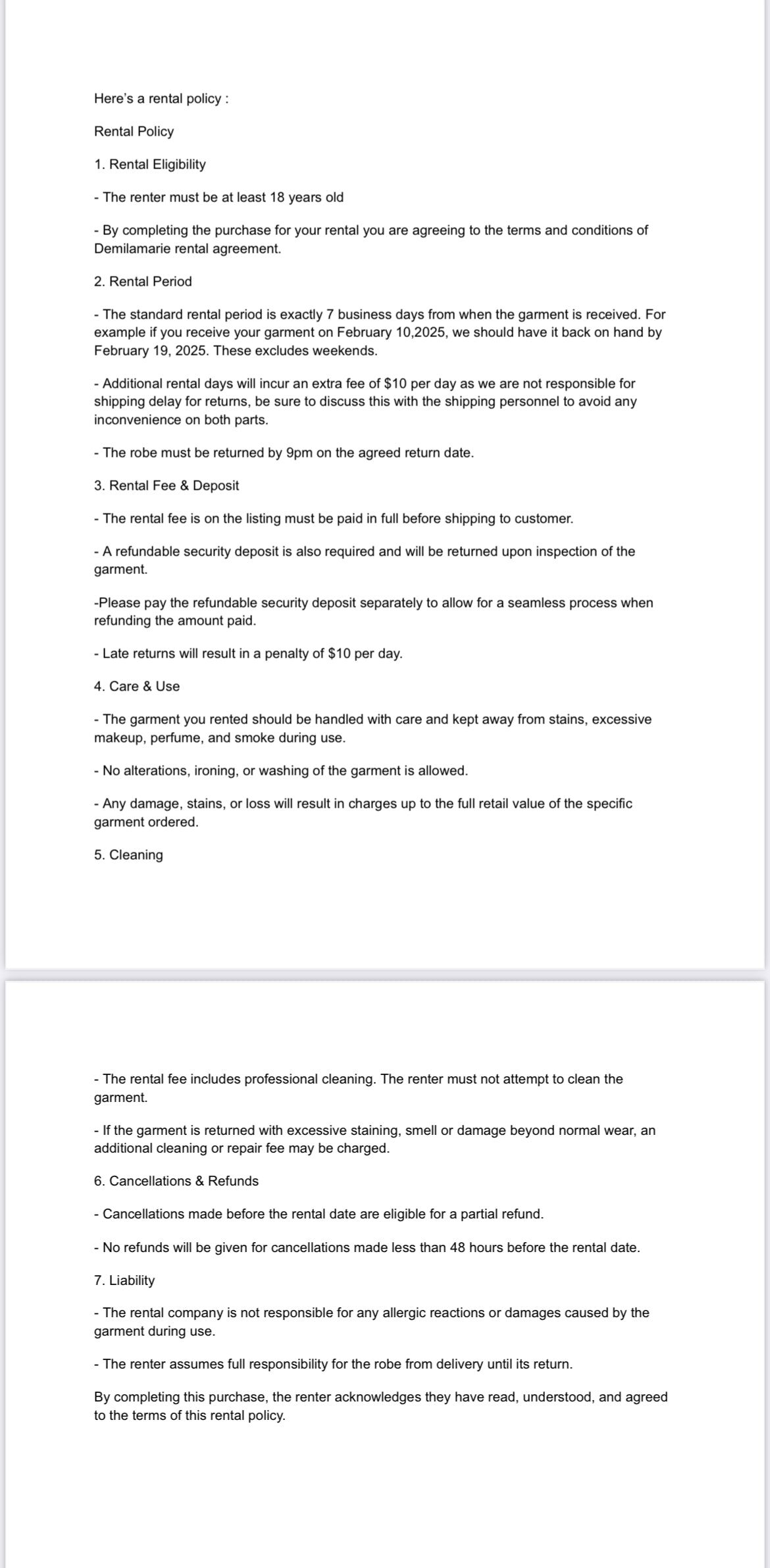 Rental Refund