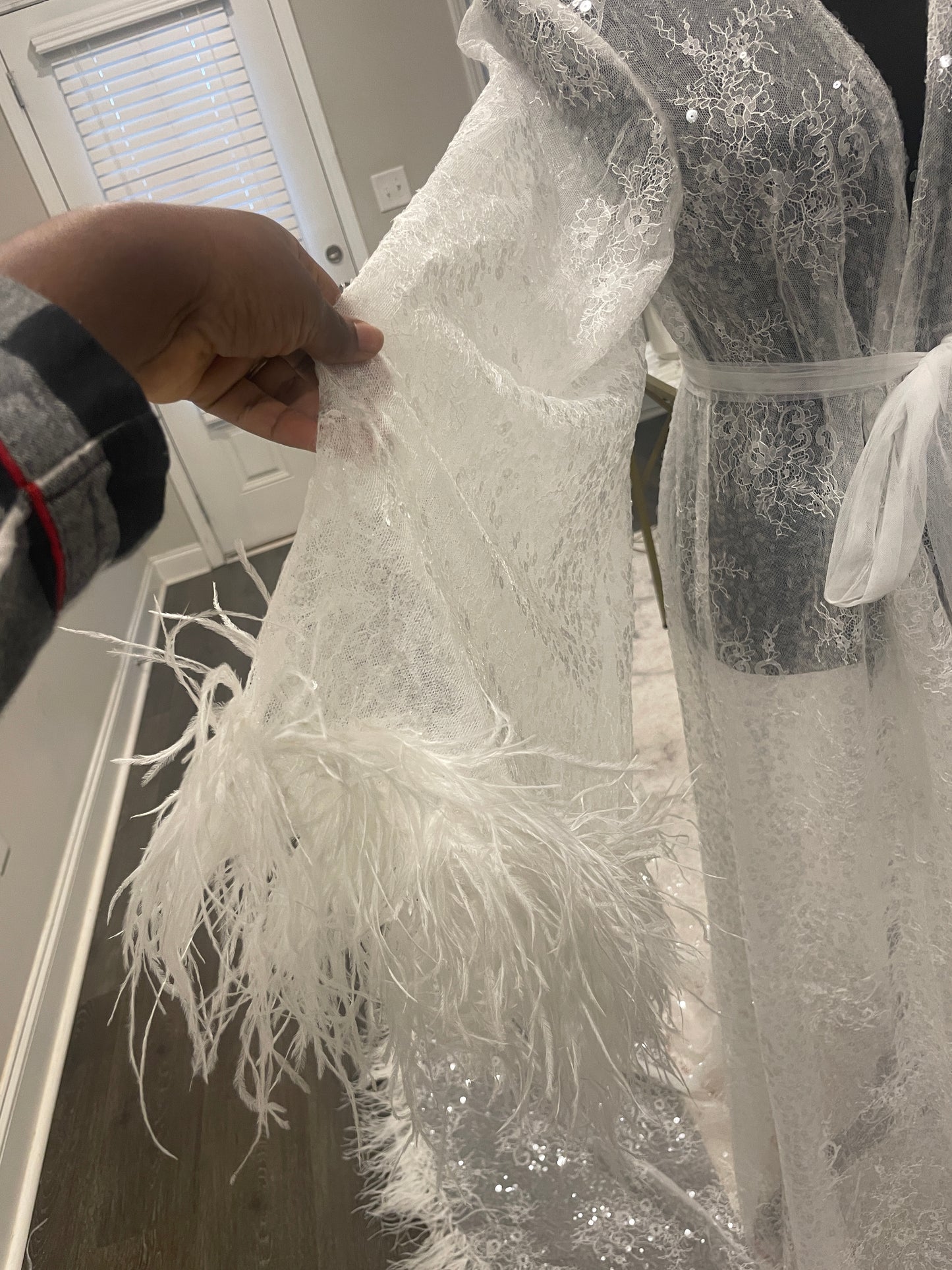 Alexandra feather Robe