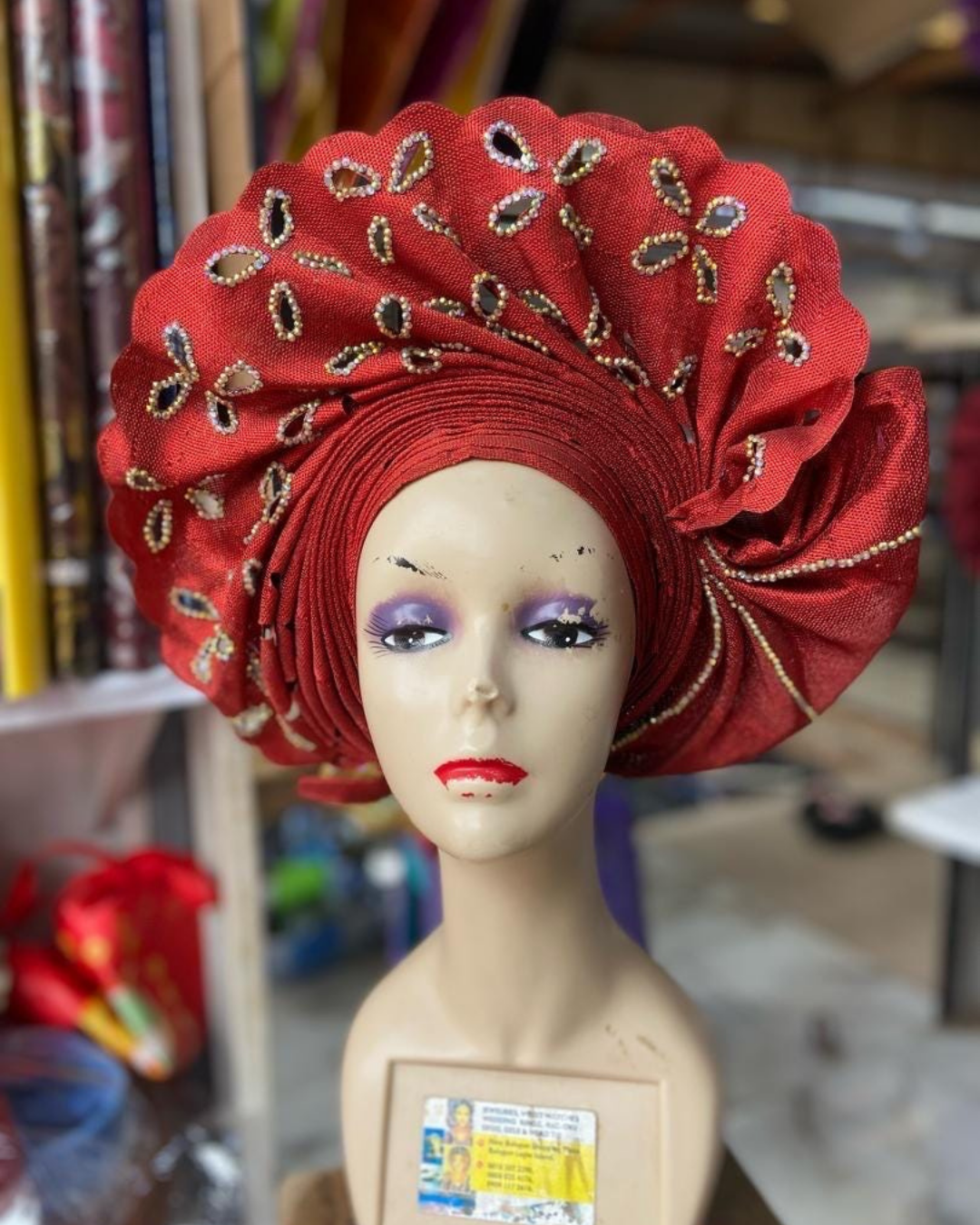 Aso oke Auto Gele, Headtie , African Ready Made Auto Gele, Nigeria Auto Gele, Rich Mummy Auto Gele , Bridal Auto Gele