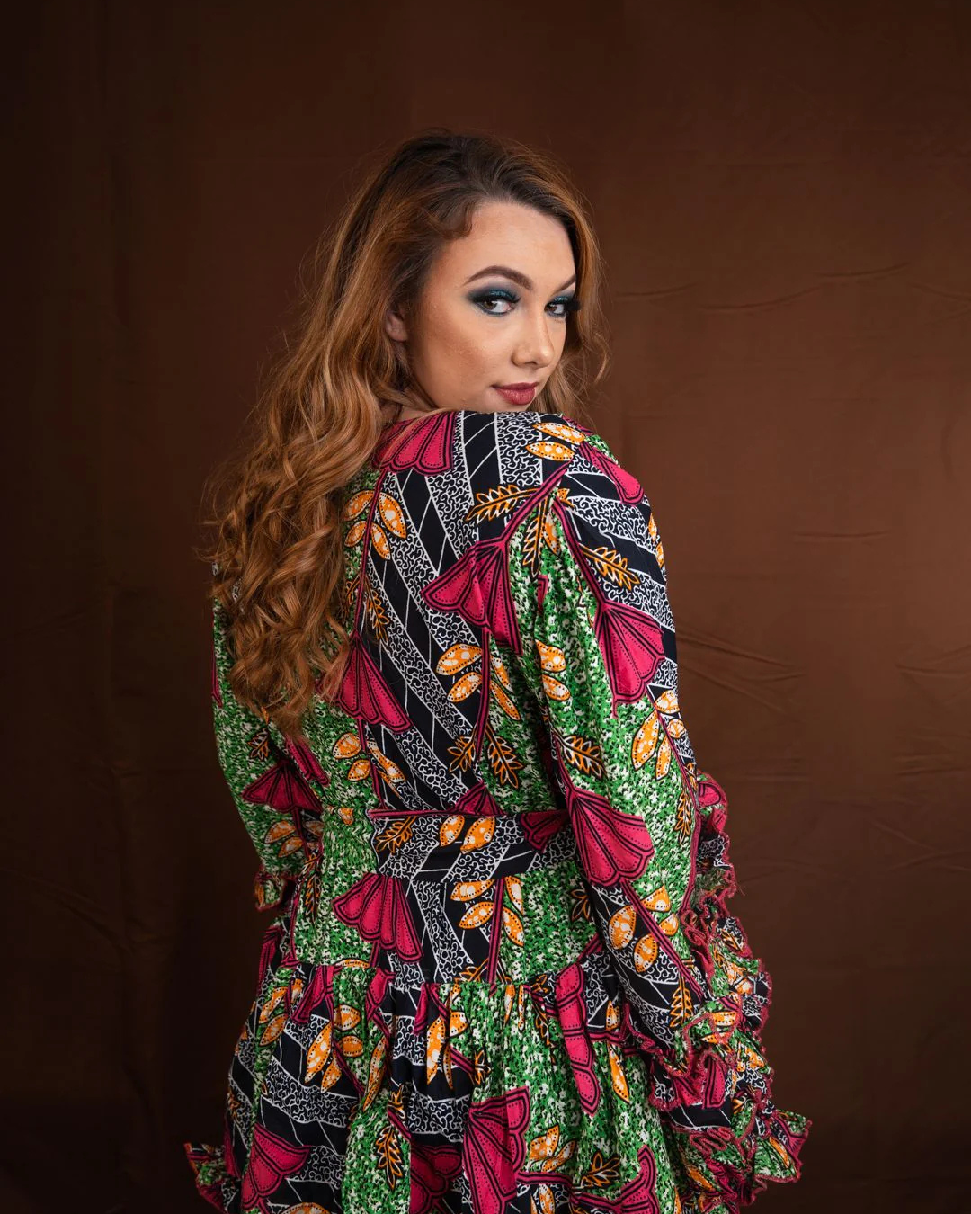 Lola African Ruffle Dress, Ankara Dress for Women, African Print Dress, African Wedding Guest Dress, Ankara Party Dress, Women’s African Clothing, Traditional African Dress, Ankara Styles for Ladies, African Print Midi Dress, African Occasion Wear