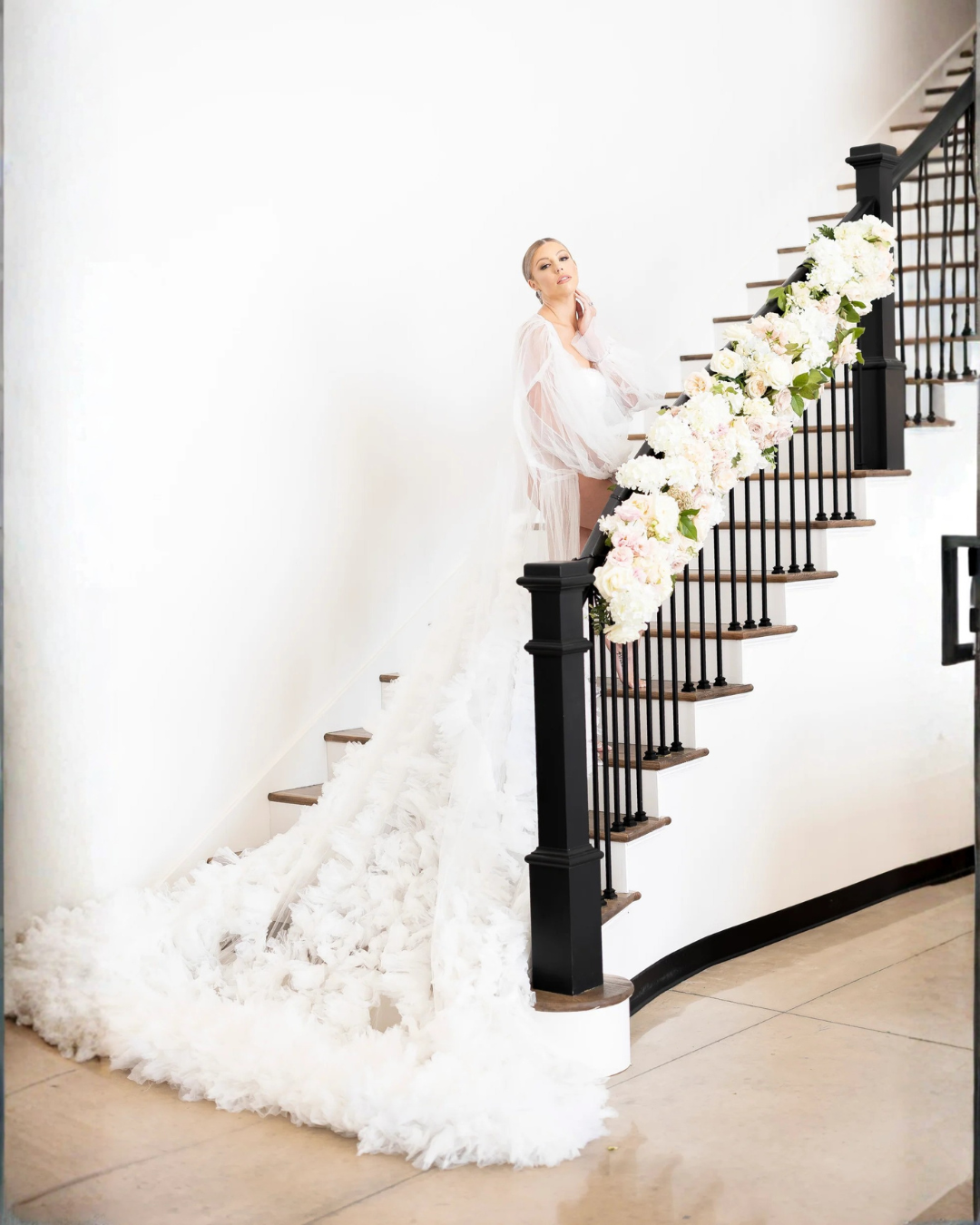 Demi Tulle Ruffle Bridal Robe