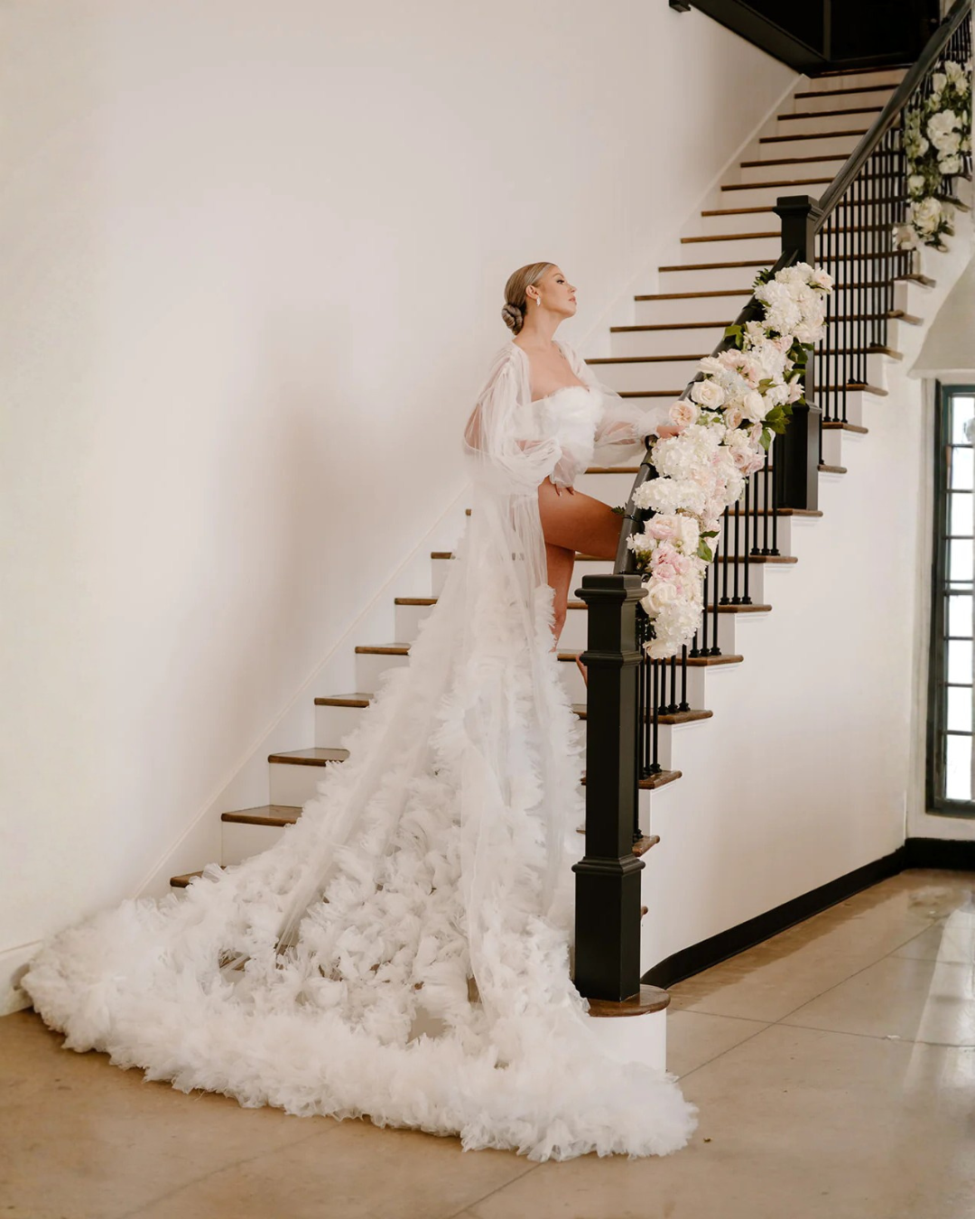 Demi Tulle Ruffle Bridal Robe