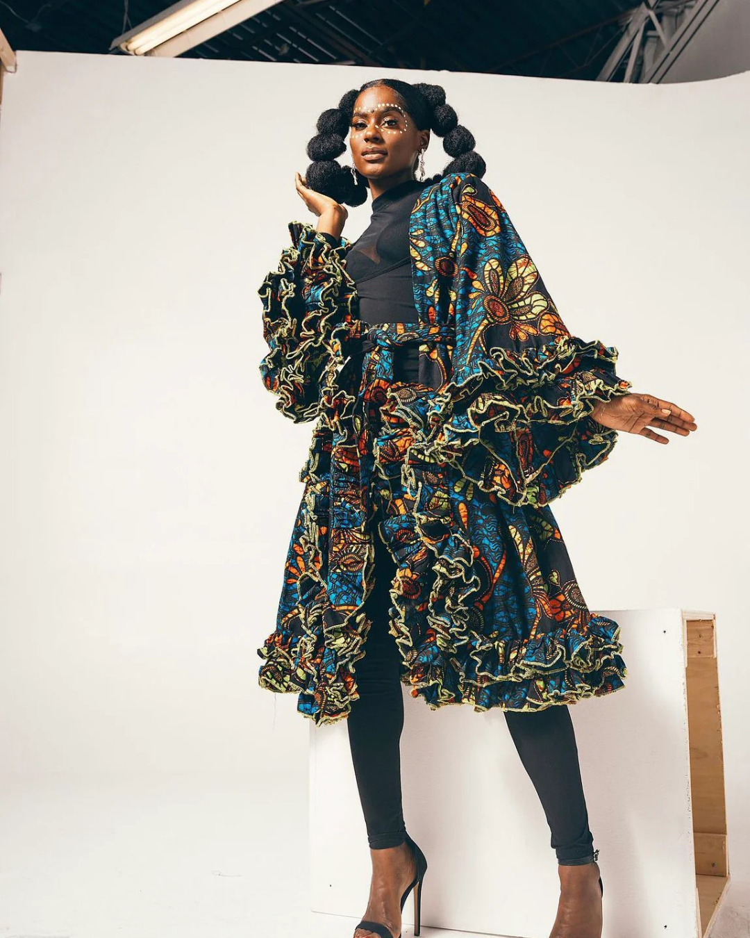 Zaia African Ruffle Dress, Ankara Dress for Women, African Print Dress, African Wedding Guest Dress, Ankara Party Dress, Women’s African Clothing, Traditional African Dress, Ankara Styles for Ladies, African Print Midi Dress, African Occasion Wear