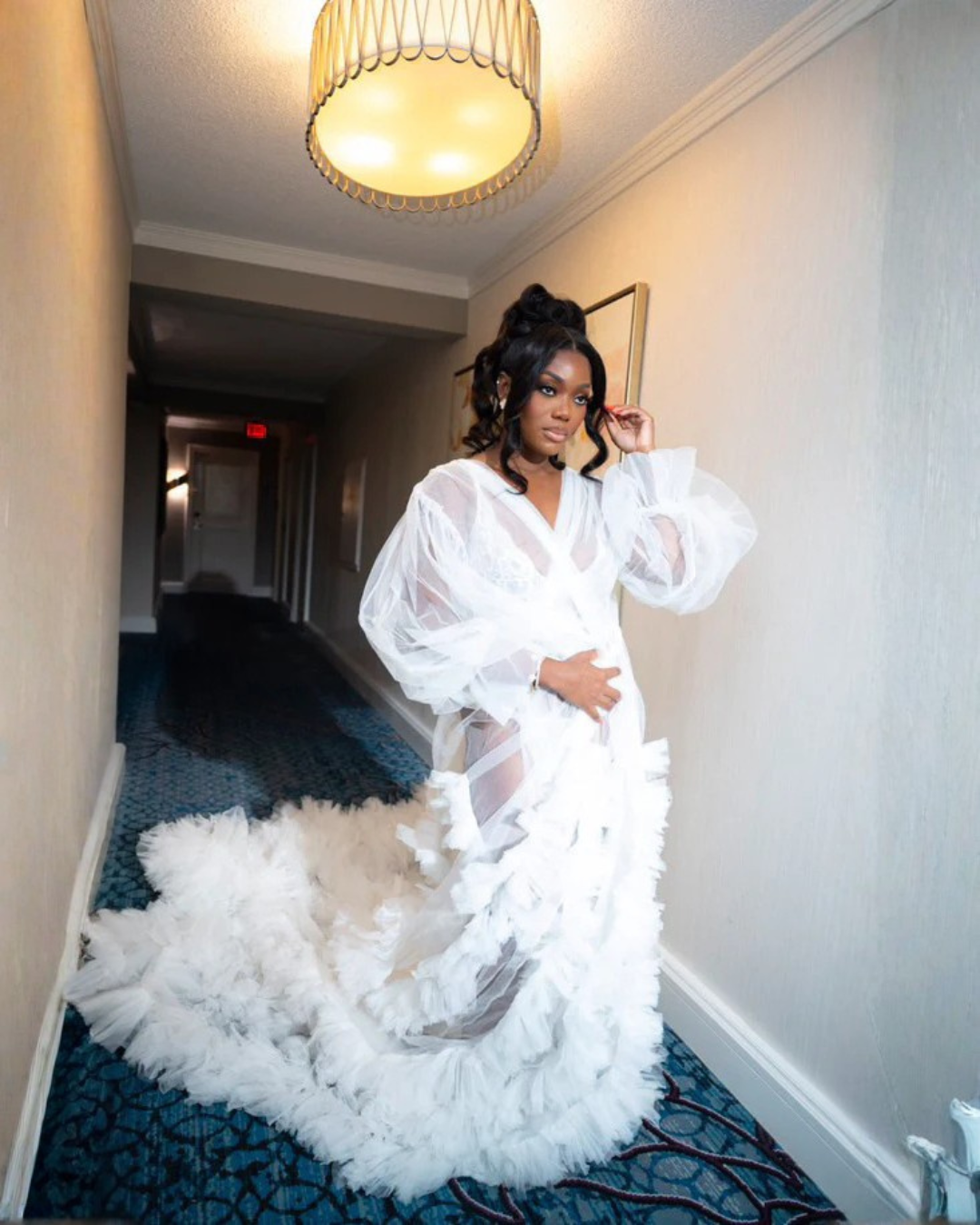 Demi Tulle Ruffle Bridal Robe