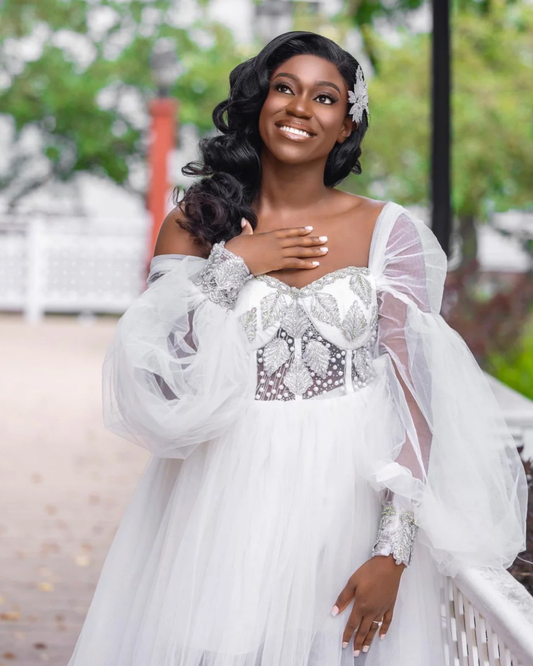 Chidera Tulle Ruffle Bridal Robe