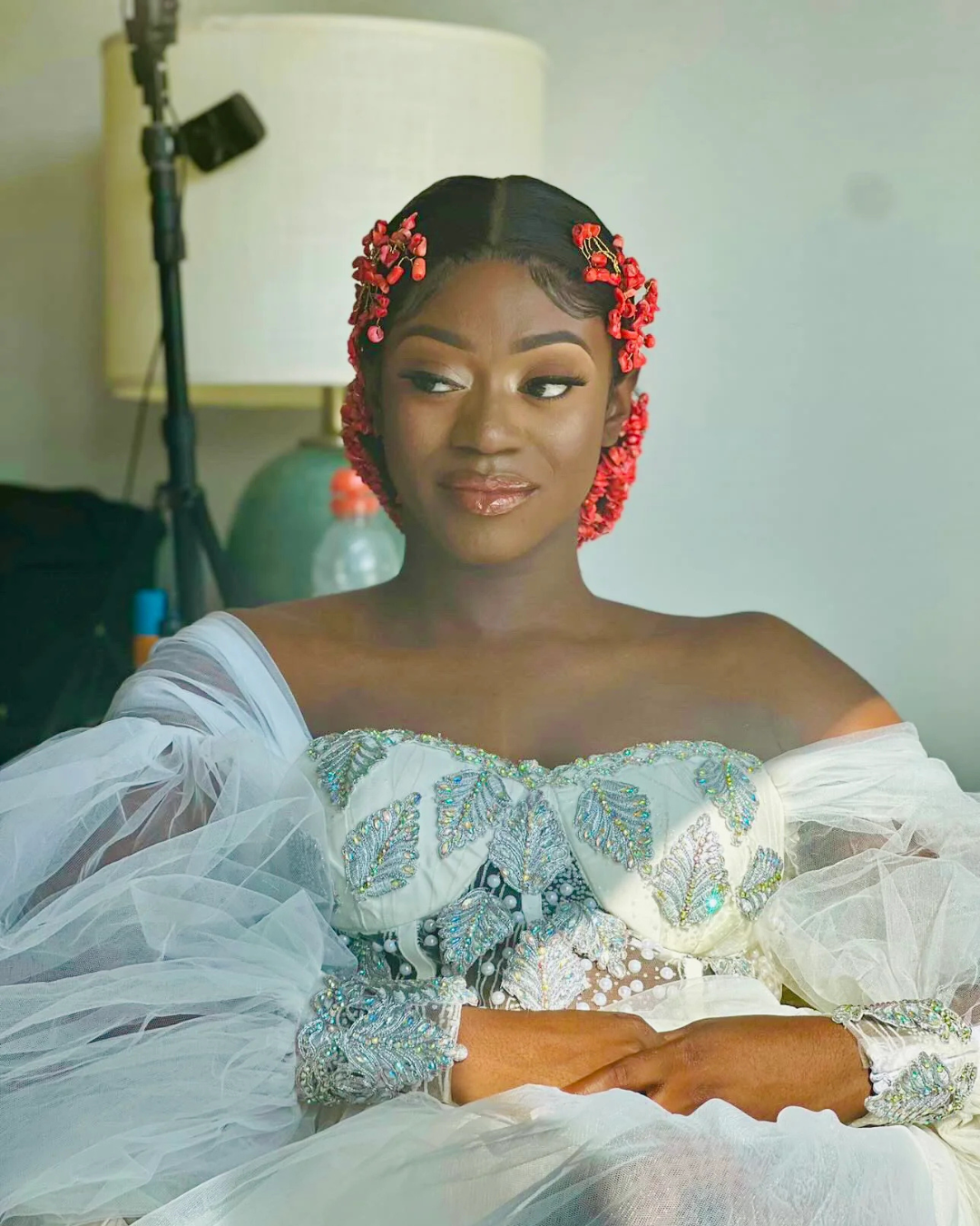 Chidera Tulle Ruffle Bridal Robe