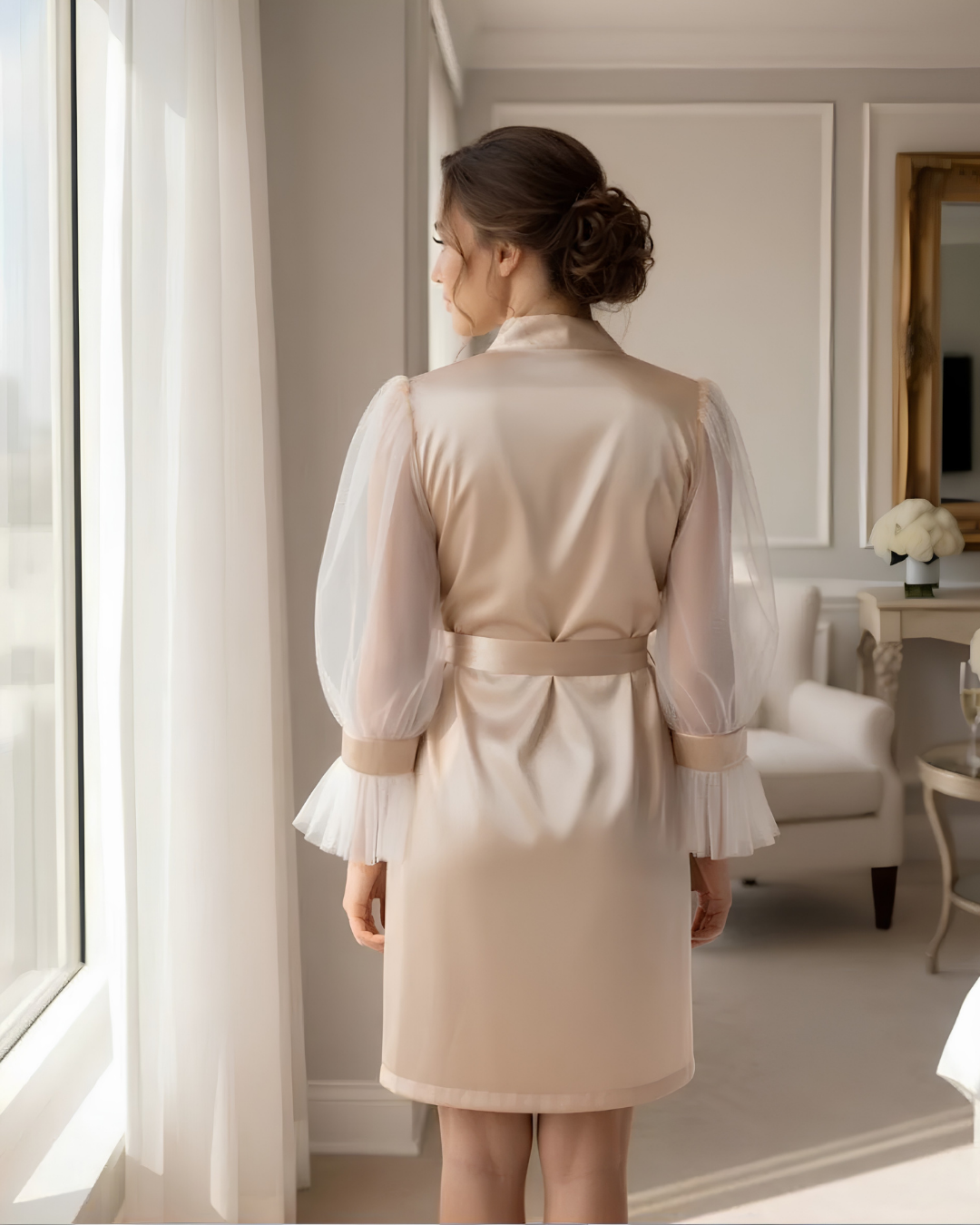Bridesmaid Robe, Maternity Shoot Robe, Wedding Robe, Wedding Dress, Wedding Slip On Lingerie, Tulle Robe for Wedding, Bridesmaid Robe, Pyjamas Robe