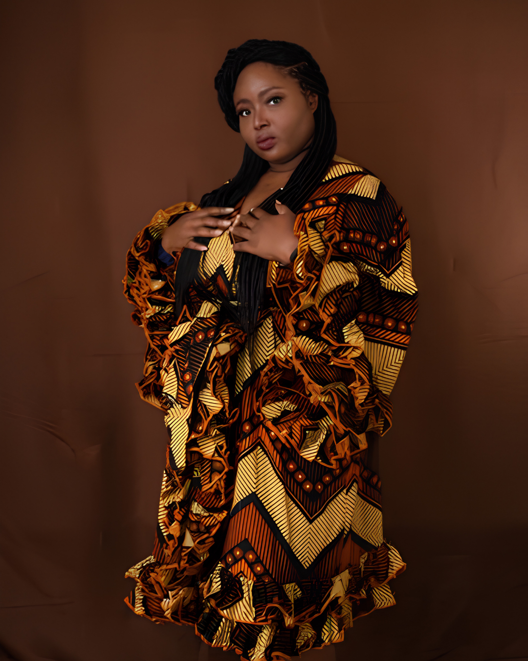 Ona African Ruffle Dress, Ankara Dress for Women, African Print Dress, African Wedding Guest Dress, Ankara Party Dress, Women’s African Clothing, Traditional African Dress, Ankara Styles for Ladies, African Print Midi Dress, African Occasion Wear