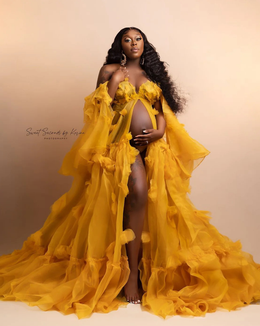 3-D Rose Maternity Robe