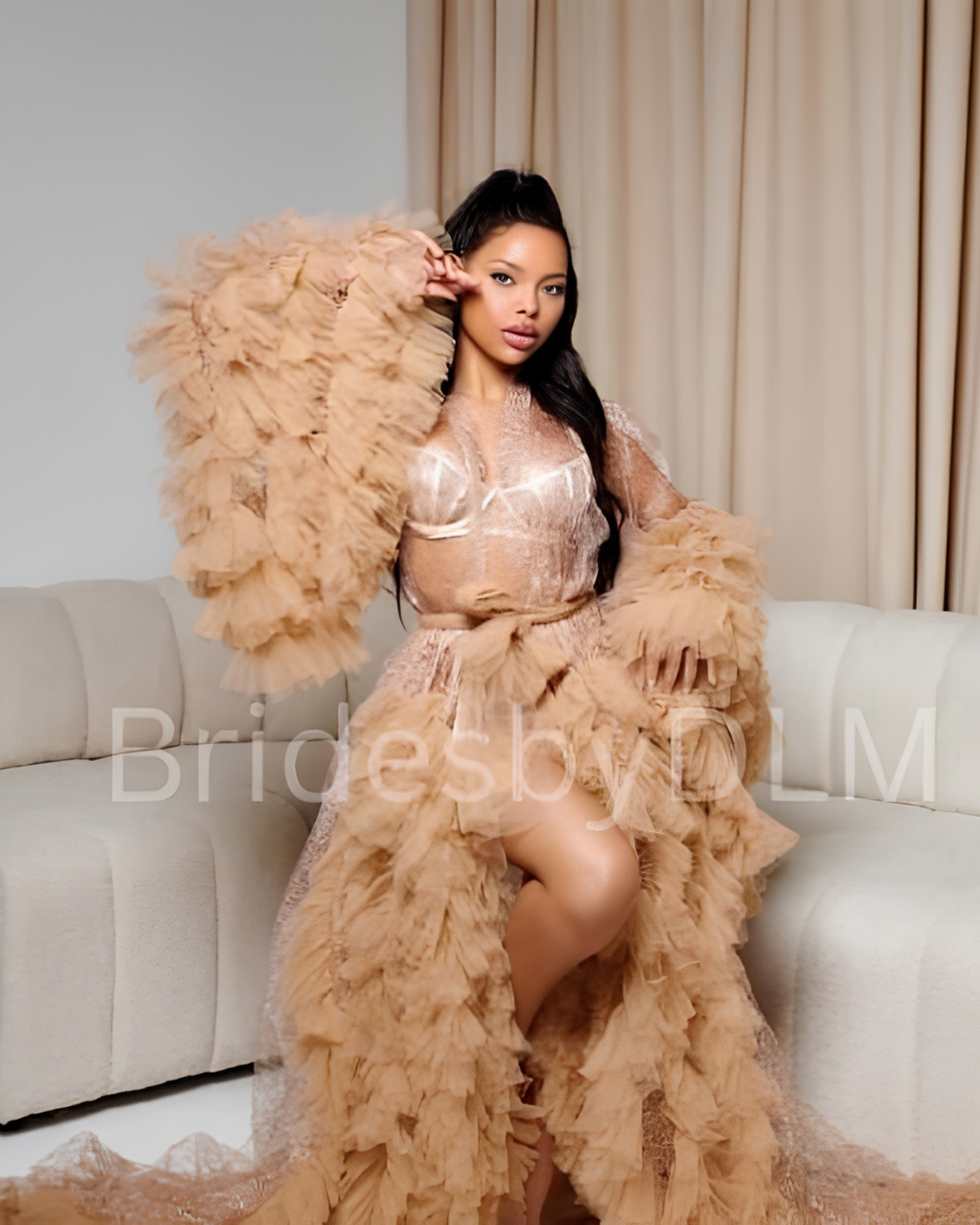 Bridal Robe, Wedding Robes For Brides, Tulle Robe, Wedding Day Robe, Gift For Bride To Be, Bridal Morning Robe, White Robe