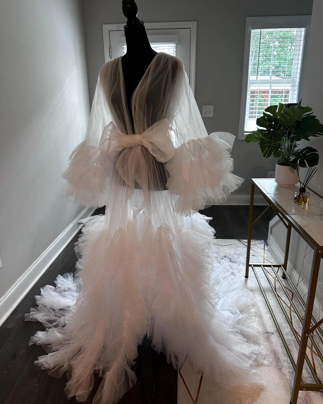 Bridal Robe, Wedding Robes for Brides, Tulle Robe, Wedding Day Robe, Gift for Bride to be, Bridal morning robe,Long Bridal Robe 2025 bride