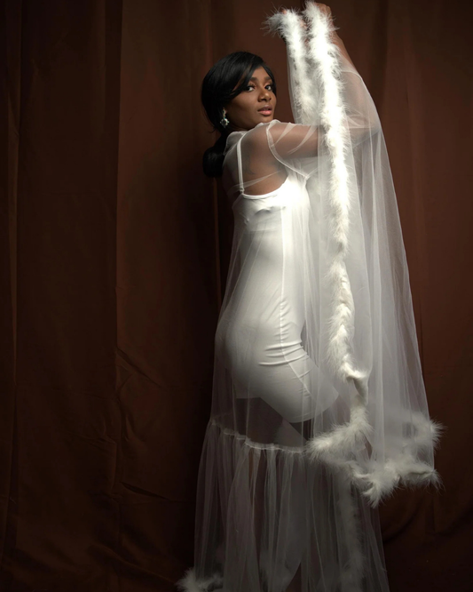 Bridal Robe, Wedding Robes, Short Tulle Robe, Wedding Day Robe, Gift for Bride To Be, Bridal Morning Robe, Gift For Her, 2025 Bride, 2026 Bride
