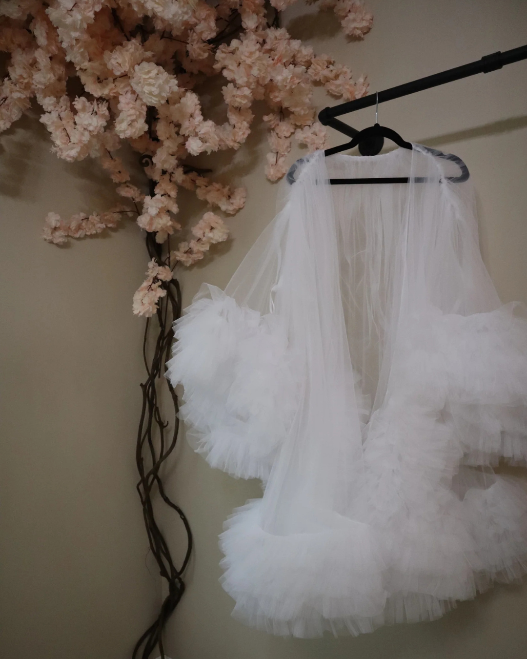Cutie Short Tulle Ruffle Robe