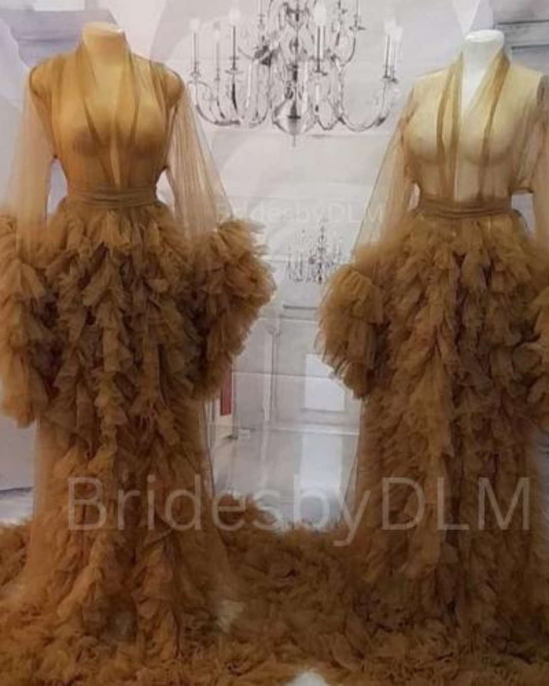 Bridal Robe, Wedding Robes for Brides, Tulle Robe, Wedding Day Robe, Gift For Bride To Be, Bridal Morning Robe