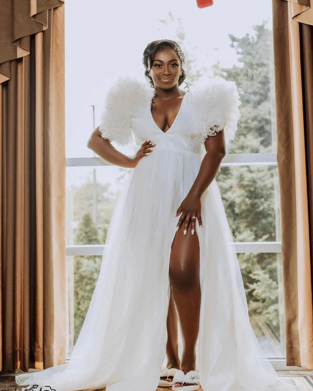 Bridal Robe, Wedding Robes for Brides, Tulle Robe, Wedding Day Robe, Gift for Bride To Be, Bridal Morning Robe