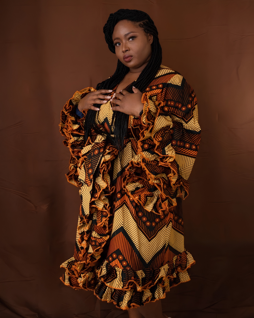 African Print Floral Mixed Print Dress, Knee Length Dress, Ankara Wedding Dress, Ankara Prom Dress, Elegant Traditional African Dress