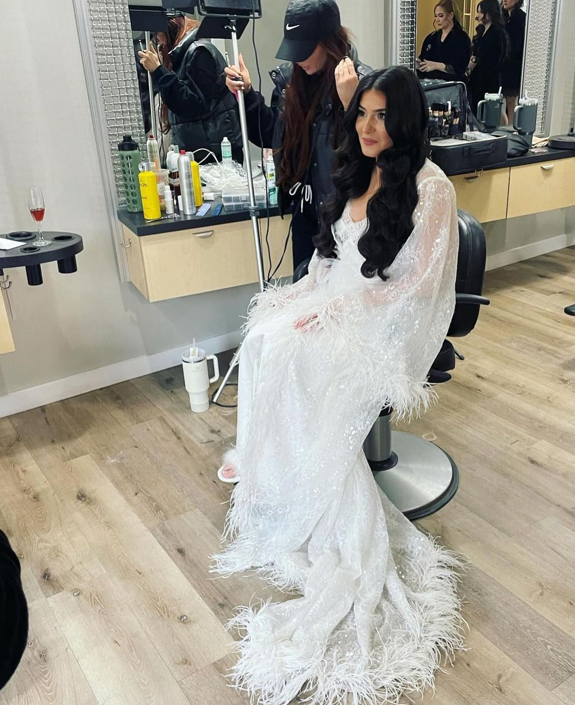 Alexandra feather Robe