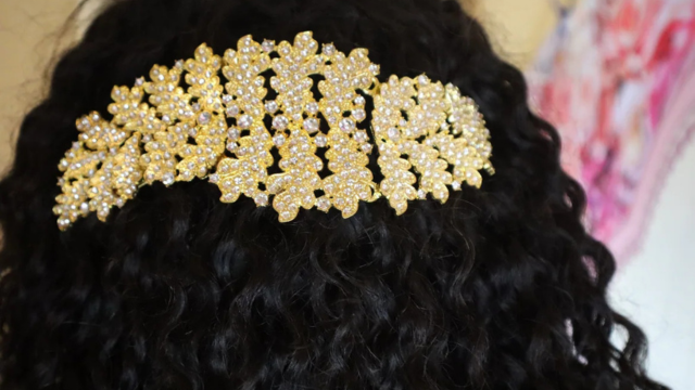 Golden Empress Crystal Bridal Comb