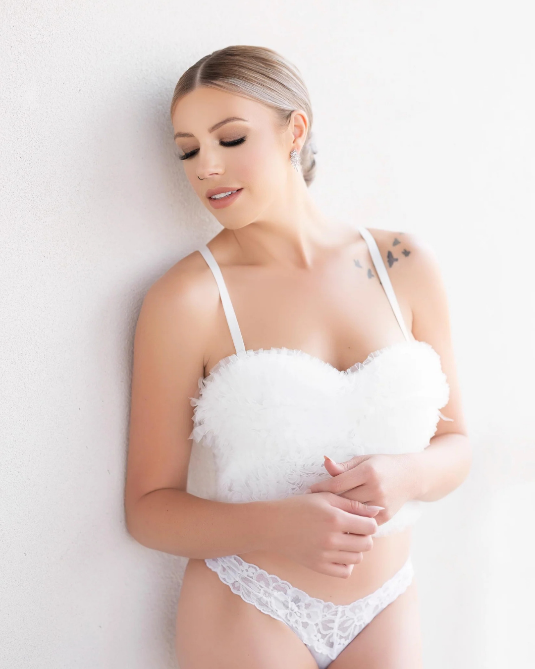 Bridal Bustier, Bachelorette Top Gift for Bride, Ruffle Lingerie, Wedding Day Slip Dress, Gift for Bride To Be, Bridal Morning Slip, Lingerie