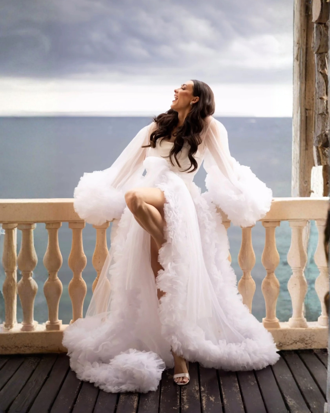 Alex Bridal Ruffle Robe (Ready to Ship)