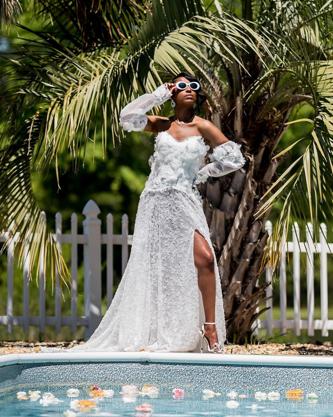 Beaded Lace Bridal Robe, White Tulle Wedding Day Robe