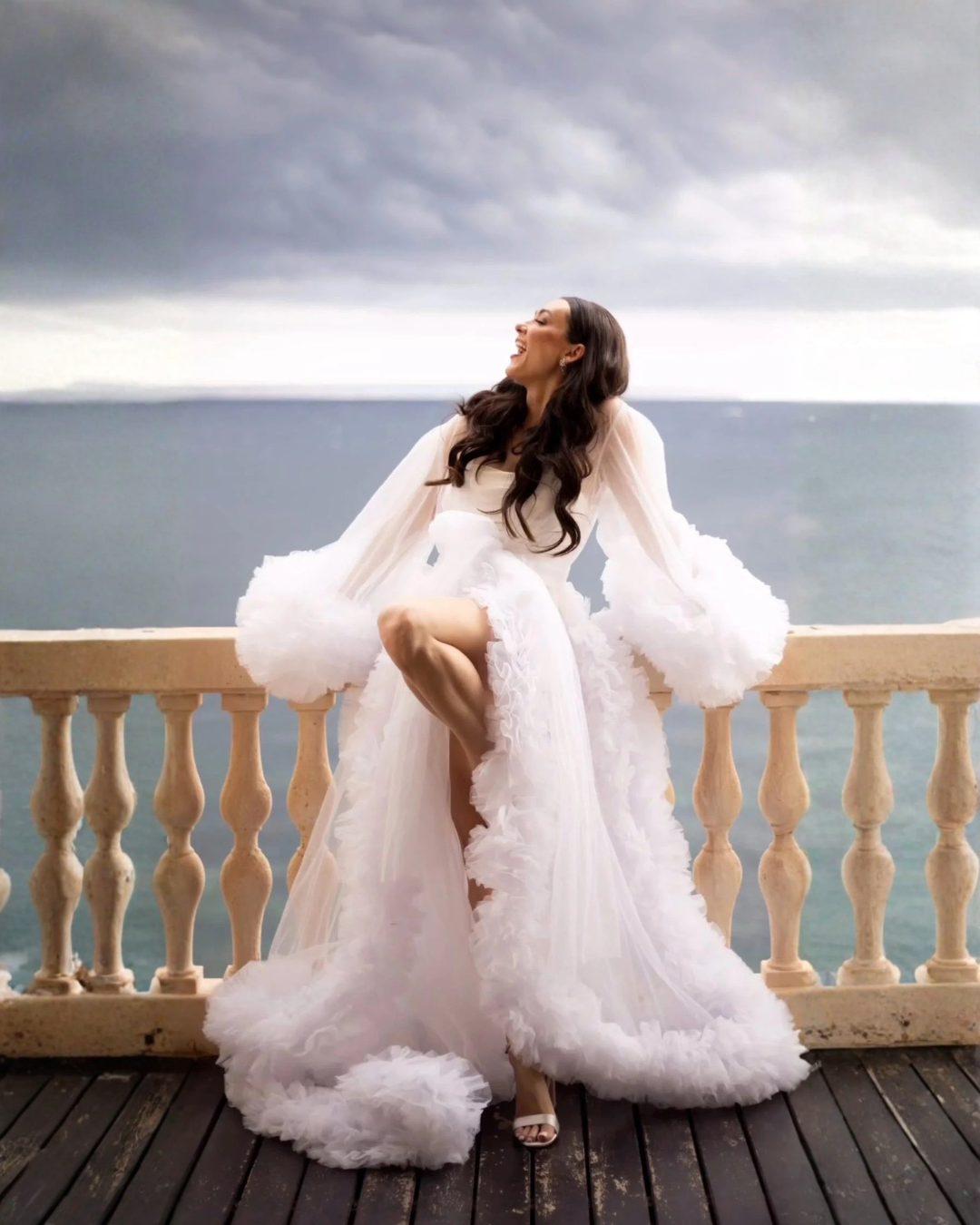 Bridal Robe, Wedding Robes for Brides, Tulle Robe, Wedding Day Robe, Gift For Bride To Be, Bridal Morning Robe