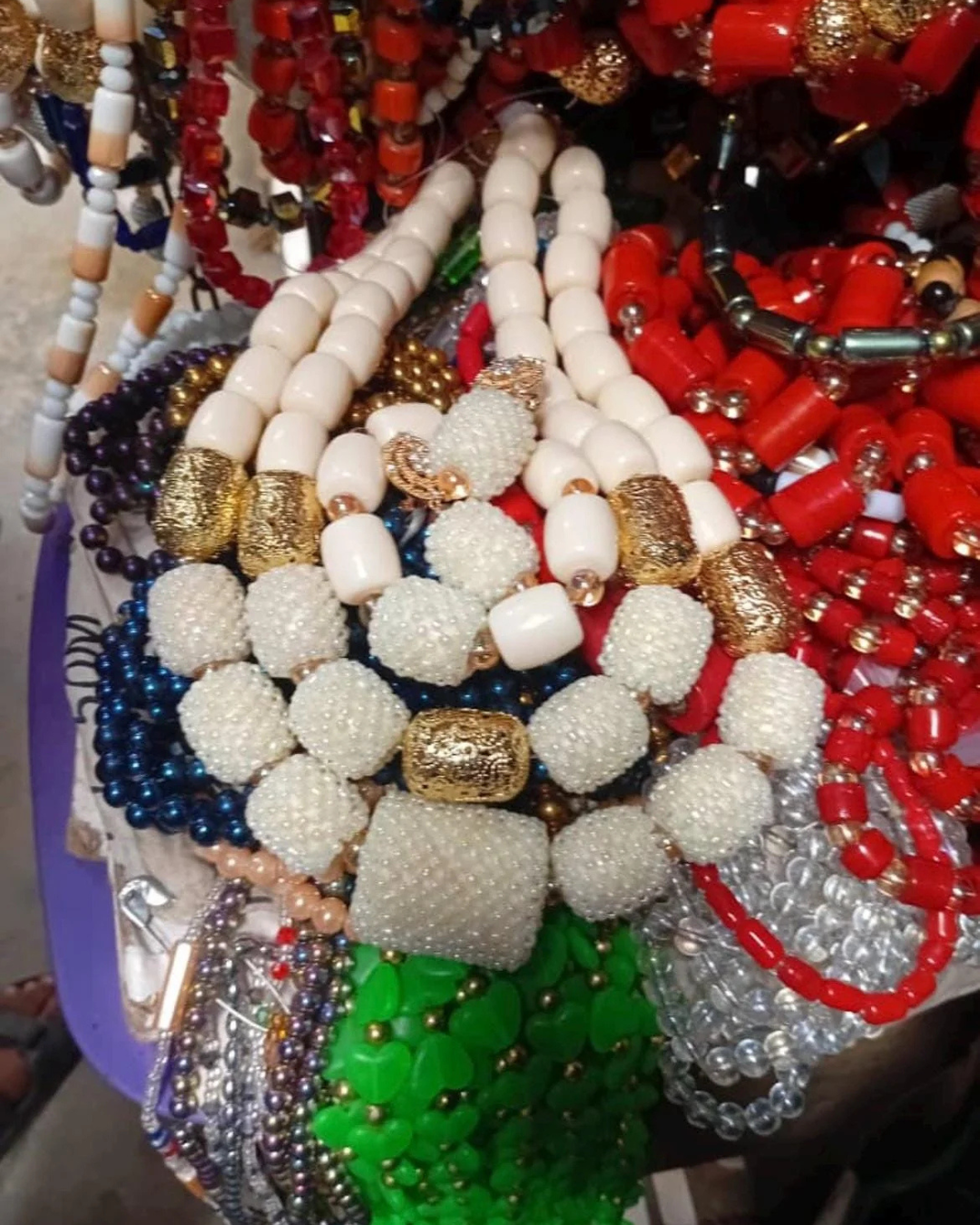 African Red Coral Bead, Igbo Brides Jewelry, Traditional Wedding Accessories, Wedding Nigerian Edo Igbo Wedding, Bridal Coral Ivory Bead