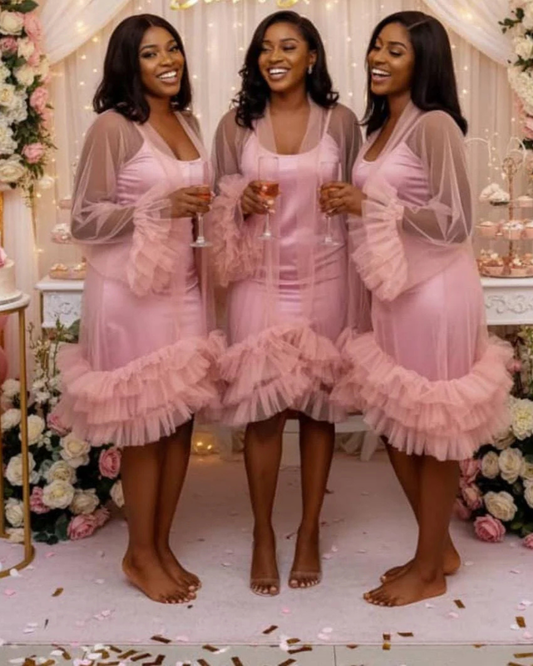 Bridesmaid Robe, Maternity Shoot Robe, Wedding Robe, Wedding Dress, Wedding Slip On Lingerie, Tulle Robe for Wedding, Bridesmaid Robe, Pyjamas Robe