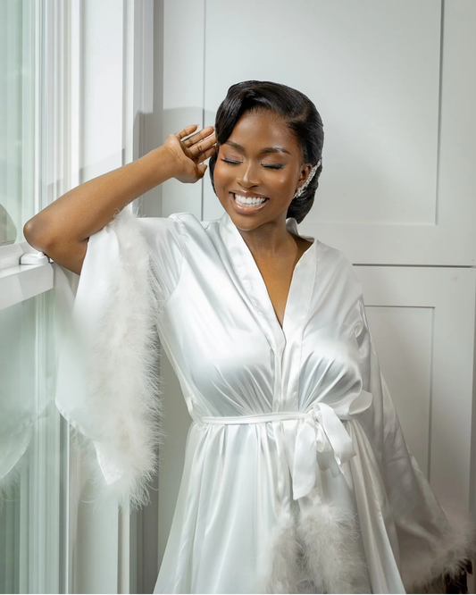 Lola Bridal Robe with Fur