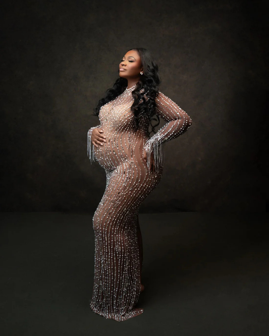 Selassie Tassel Custom Plus Size Maternity Dress