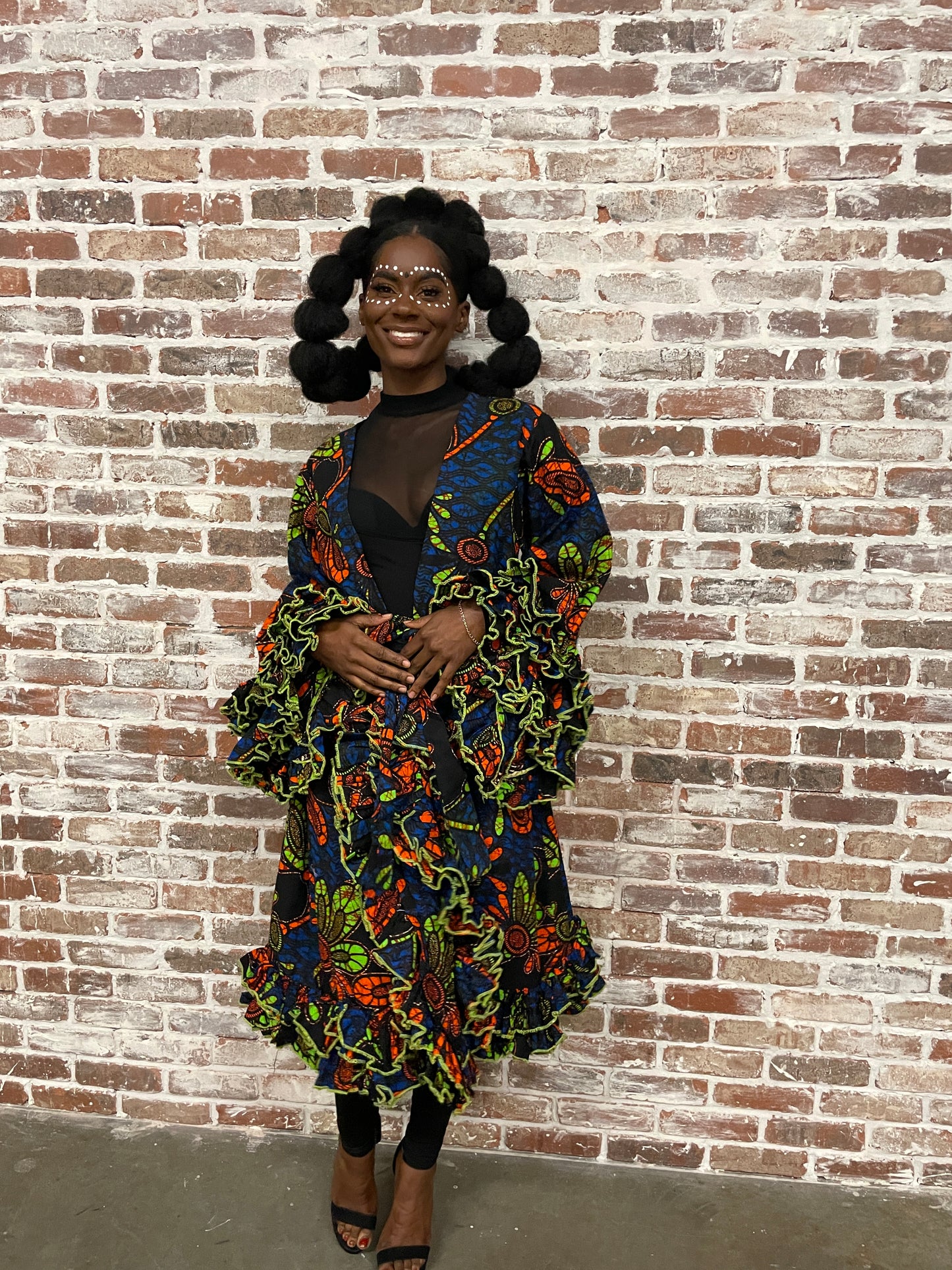 Zaia African Ruffle Dress