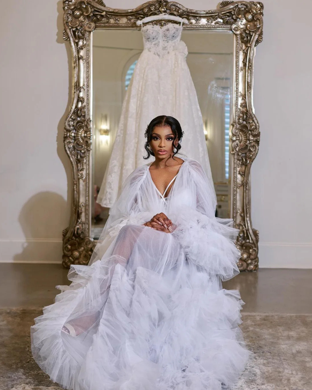 Adele Ruffle Bridal Robe (Ready to Ship)