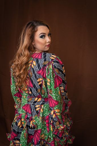 Lola African Ruffle Dress