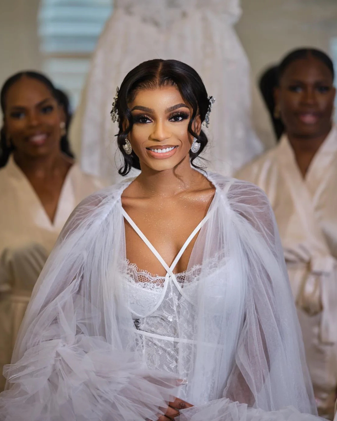 Adele Ruffle Bridal Robe (Ready to Ship)