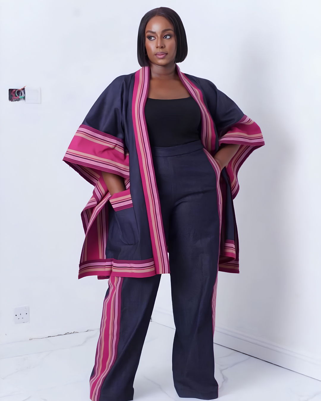 Asooke Kimono Two Piece, Asooke Kimono And Trouser, Asooke Cover Up, Asooke Jacket And Trouser, Asooke Cotton, Asooke Combo