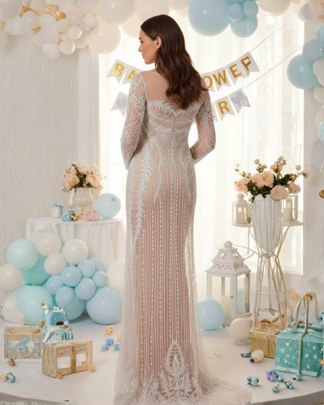 Baby Shower Dress, Custom Maternity Dress, Maternity Ball dress, Occasion Dress for Pregnancy, Gift for Mother To Be, Senior Photo Props