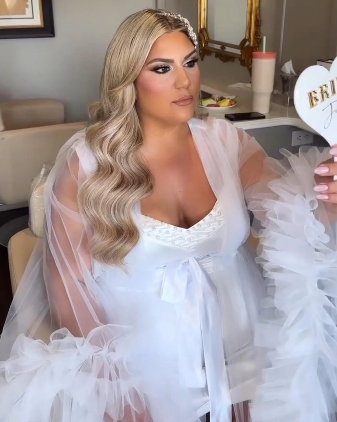 Julia Bridal Robe and Pearl Slip Dress (Ready to Ship)