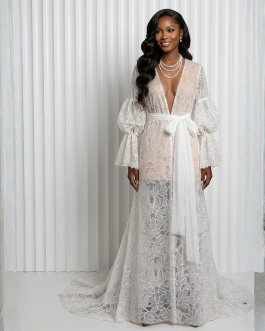 Katie Lace Bridal Robe