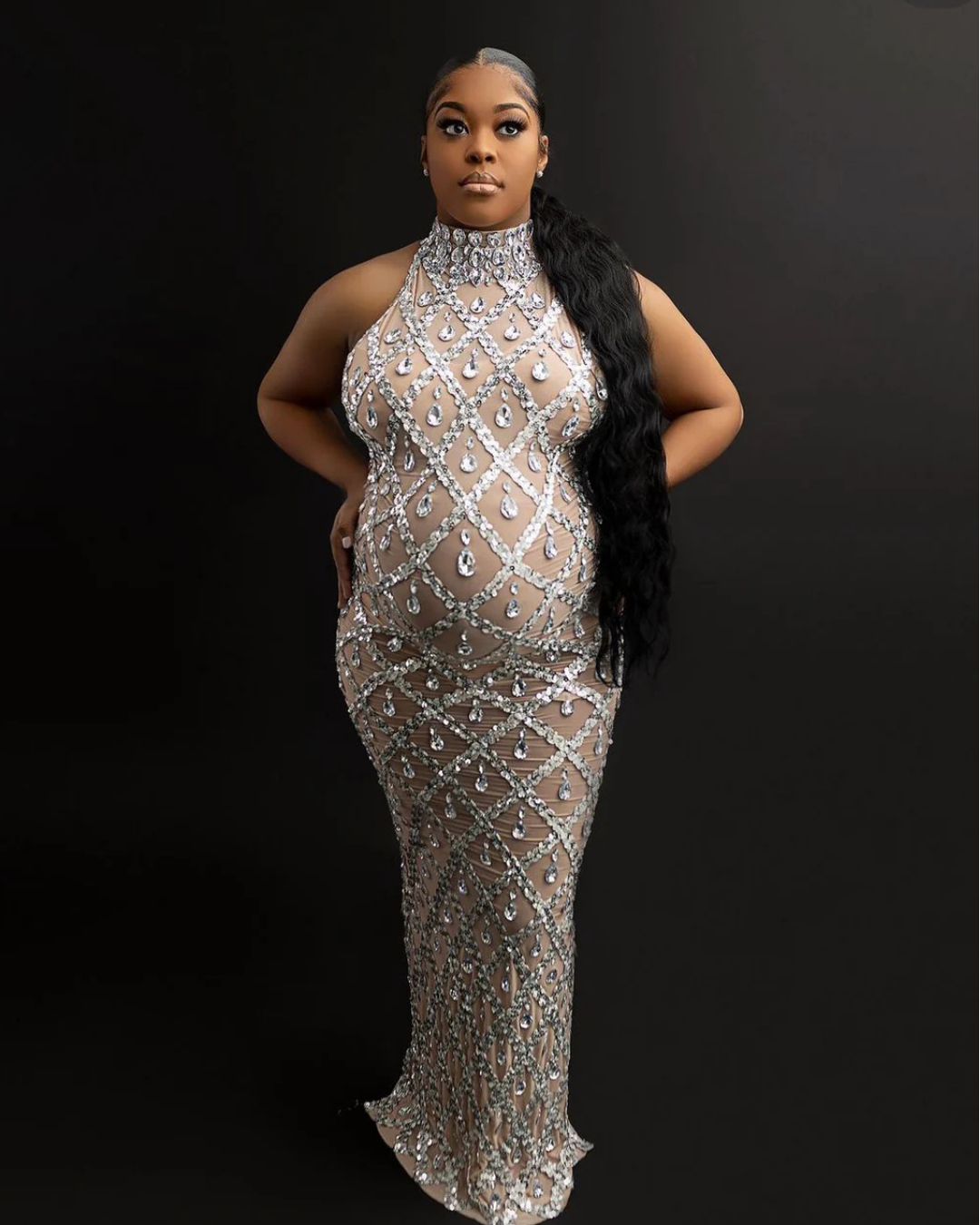 Tina Diamond Maternity Dress Plus Size