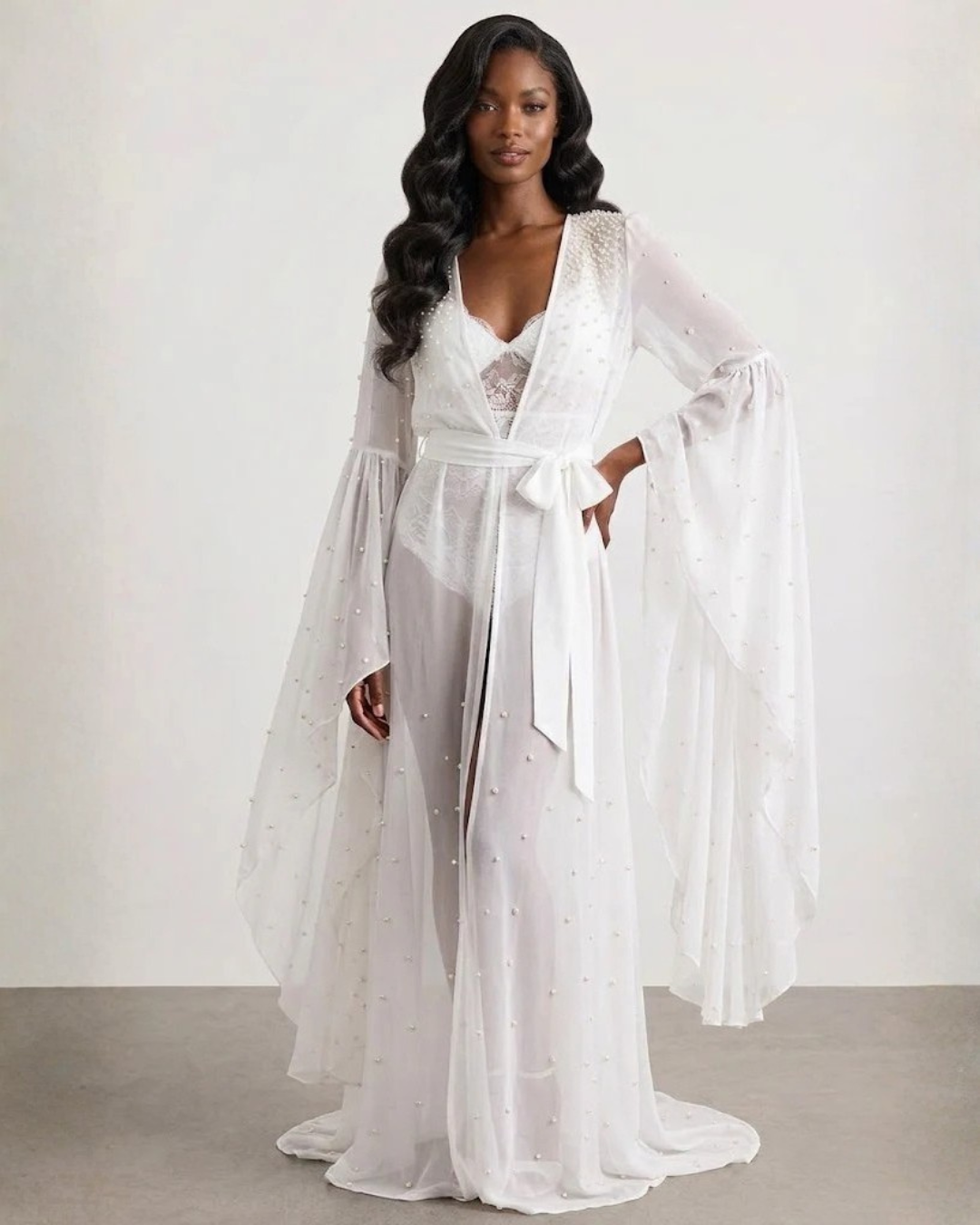 Celestine Pearl Bridal Robe