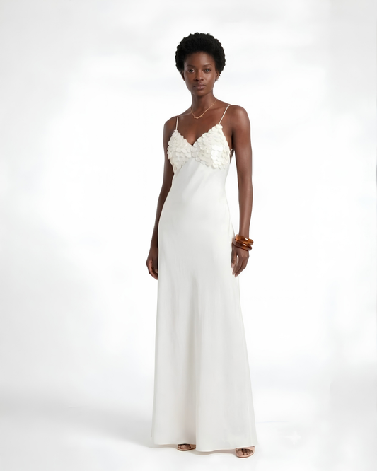 Shell Sequin Bridal Slip Dress