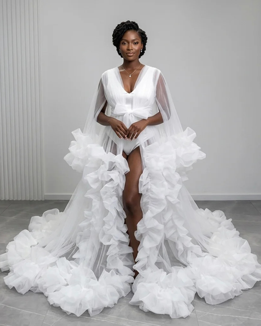 Sarai Organza Ruffle Bridal Robe