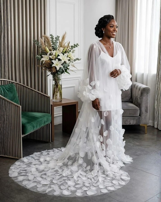 Lydia 3-D Petal Bridal Robe