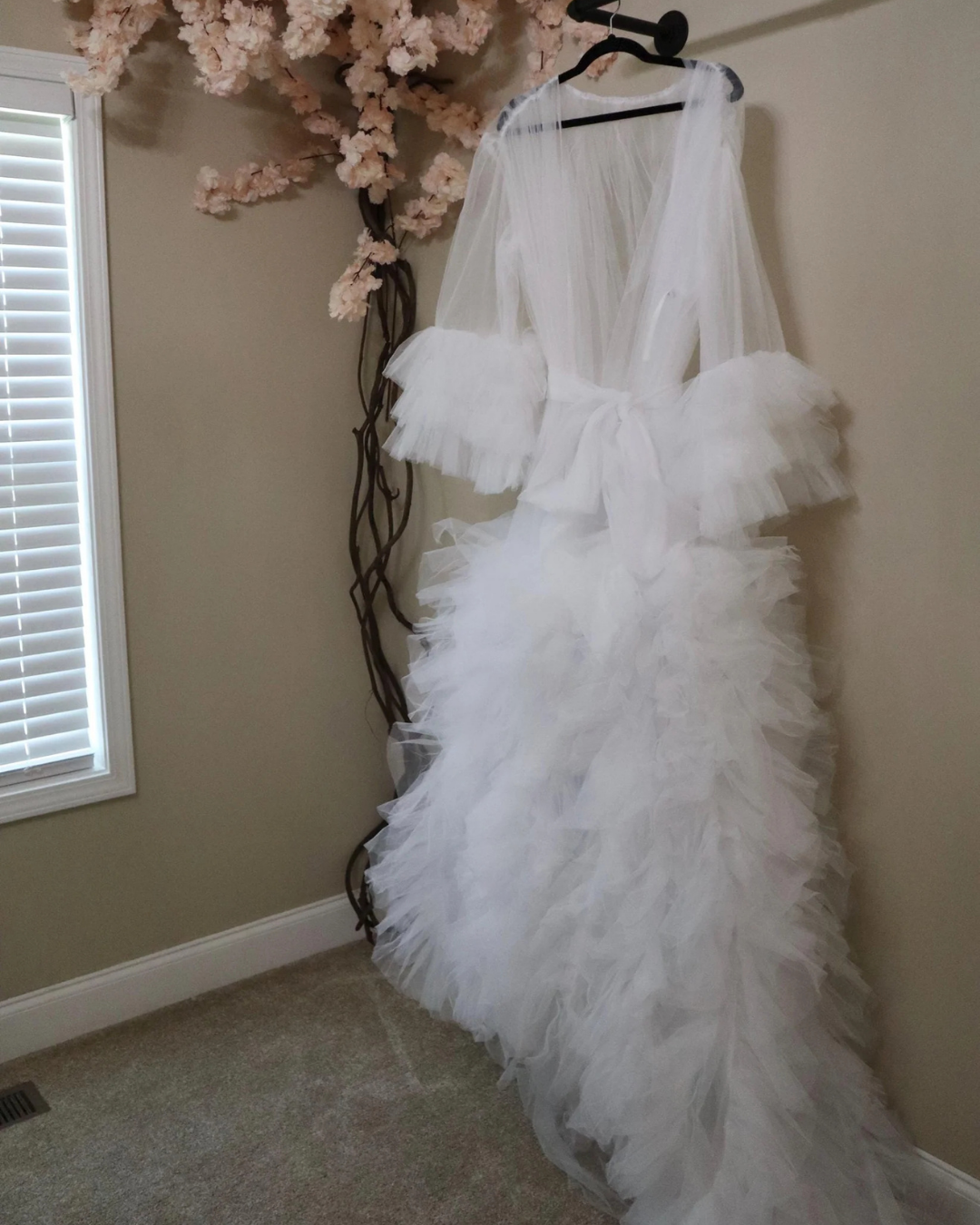 Bridal Robe, Wedding Robes, Long Tulle Robe, Wedding Day Robe, Gift for Bride To Be, Bridal Morning Robe, Gift For Her, 2025 Bride, 2026 Bride