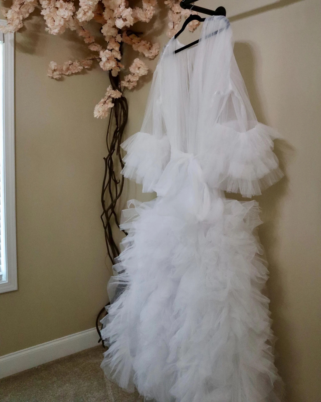 Bridal Robe, Wedding Robes, Long Tulle Robe, Wedding Day Robe, Gift for Bride To Be, Bridal Morning Robe, Gift For Her, 2025 Bride, 2026 Bride