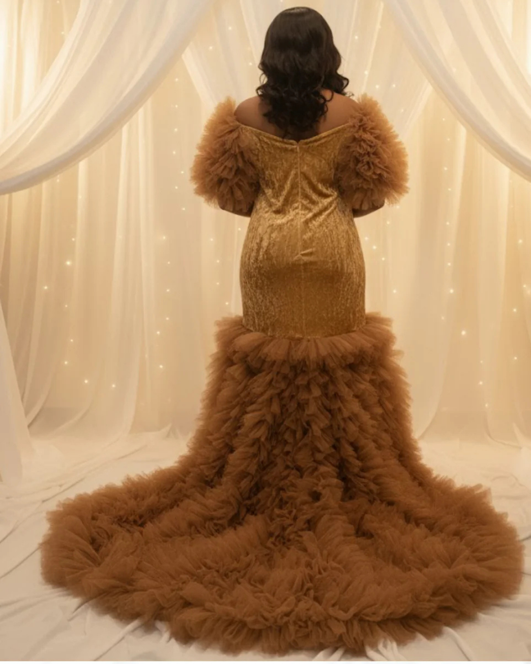 Liyah Gold Maternity Dress